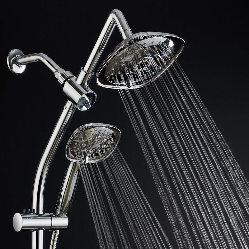Hotel Spa - 7-Inch Rainfall Combo with Slide Bar, 48-Setting Shower Heads, 5 Foot Stainless Steel Hose, Chrome Finish - Image 5